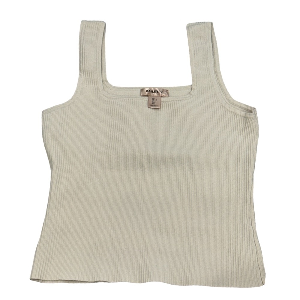 Bailey 44 Ribbed Square Neck Tank Top Cream Size Large